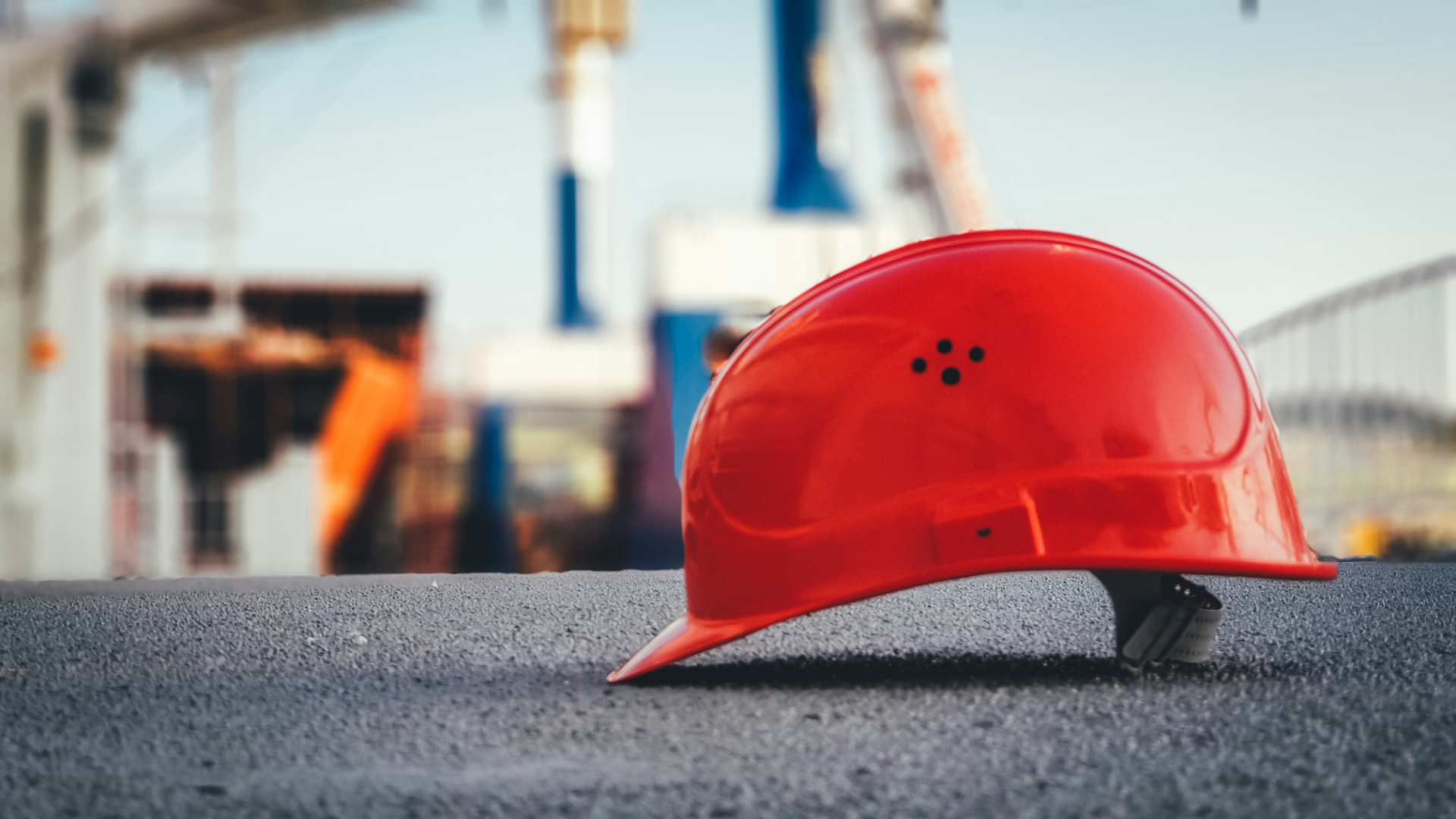 Capacete de protecção numa obra de construção civil